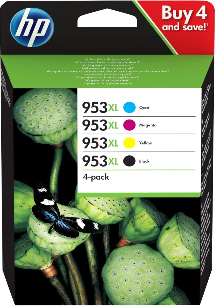 Hp Multipack Negro / Cian / Magenta / Amarillo 3hz52ae Mcvp 01 953 Xl