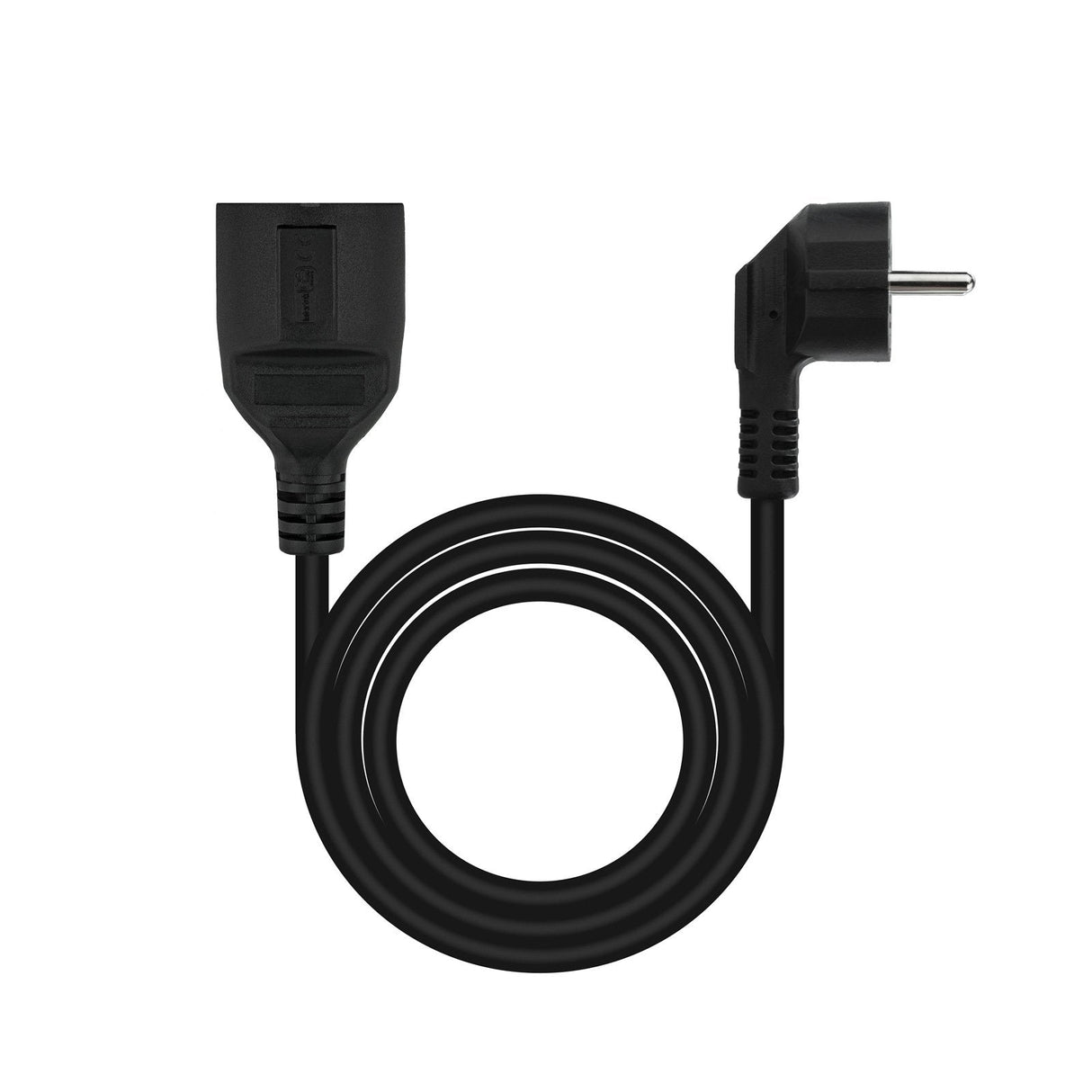 Nanocable Cable De Alimentacion Alargador Cee7 Acodado Macho A Cee7 Hembra 2m