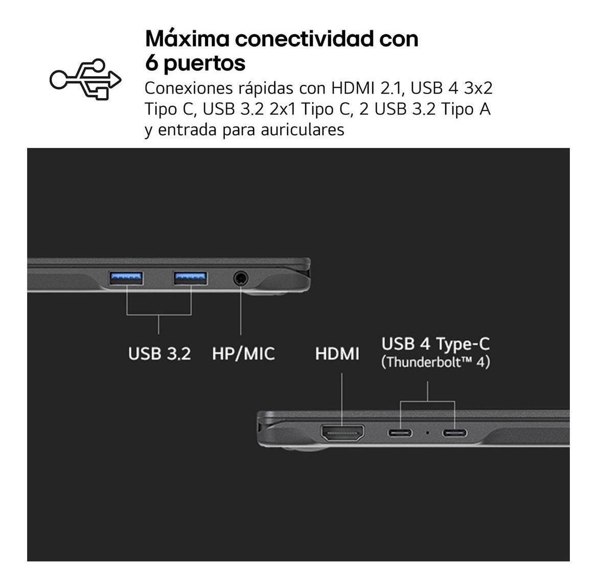 EAN 8806096666708 - LG Gram 16ZD90T-G.AX88B ordenador portatil Intel Core Ultra 7 255H Portátil 40,6 cm (16") WQXGA 32 GB LPD imagen 9