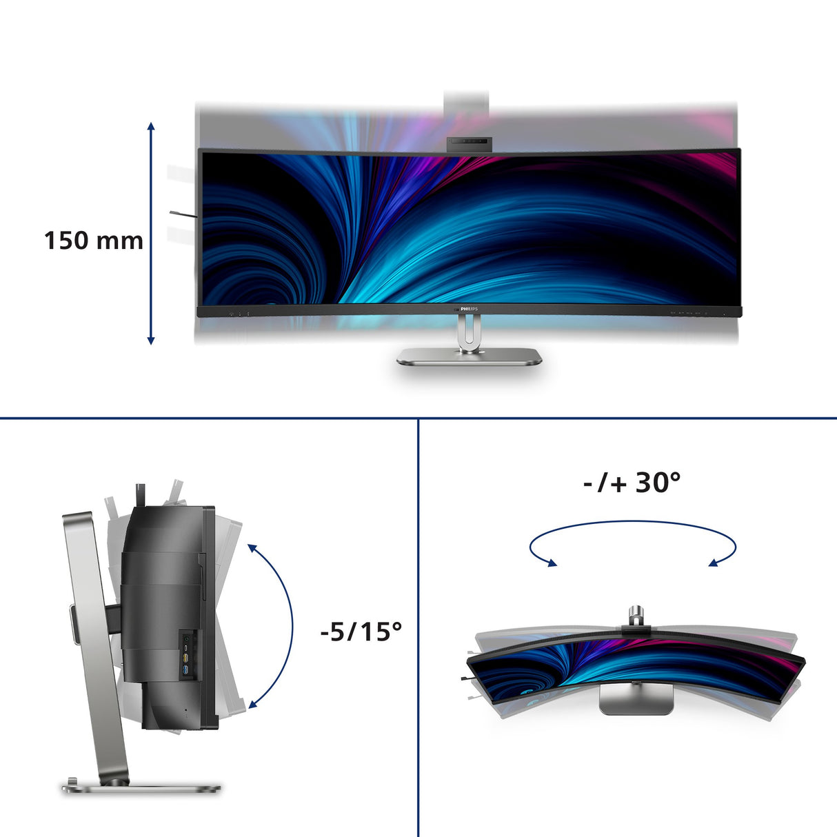 EAN 8712581802554 - Philips 49B2U6900CH/00 pantalla para PC 124 cm (48.8") 5120 x 1440 Pixeles Dual QHD LCD Negro imagen 6