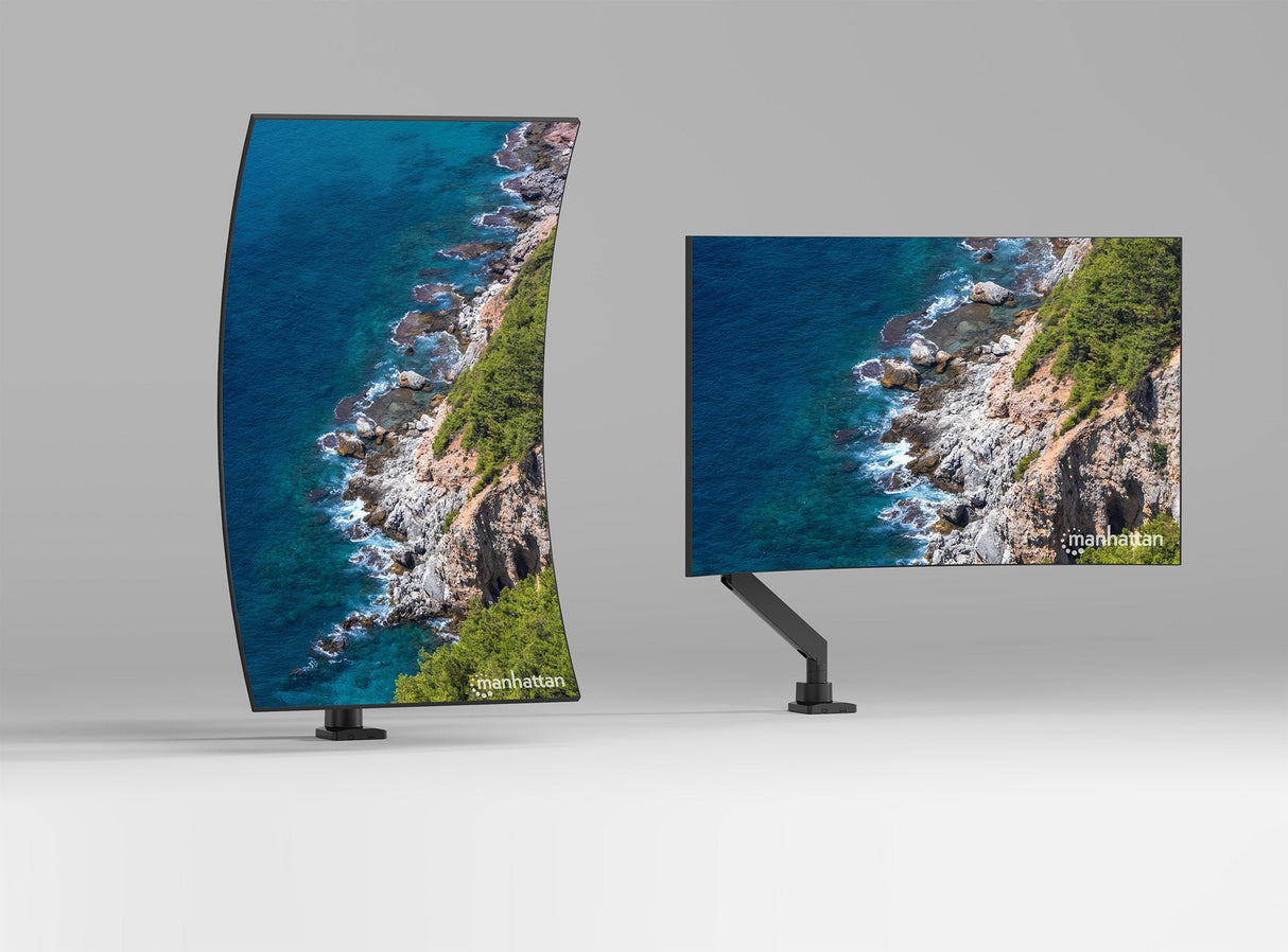 Soporte Manhattan 462594 Para Monitor (57") Escritorio Negro