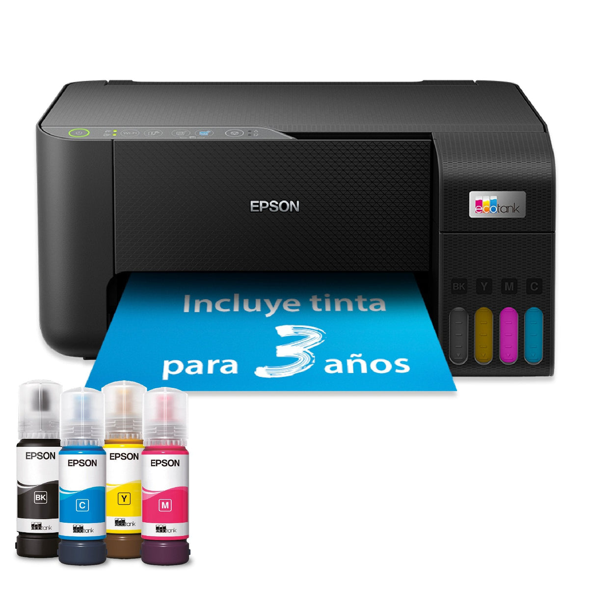 Impresora Multifunción Tinta Epson Ecotank Et 2865 Serie 2860 Color Tinta Recargable Negro