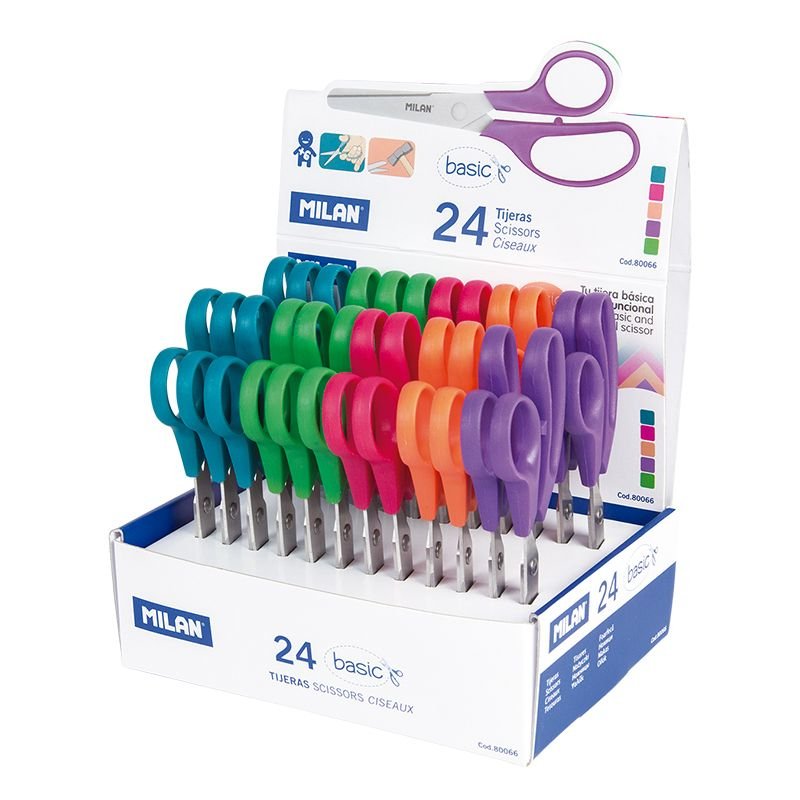 Caja Expositora 24 Tijeras Basic 13,3cm Milan