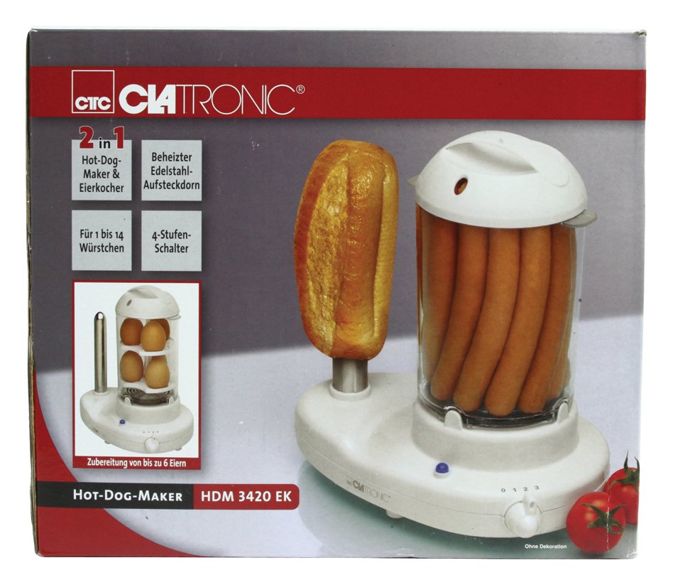EAN 4006160511369 - Clatronic HDM 3420 EK Vaporizador de perritos calientes 350 W Blanco imagen 4