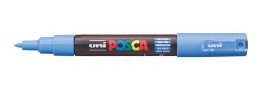 Posca Marcador Pc-1m No Permanente Punta Fina 0.7mm Azul Cielo