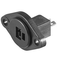 Conector De Altavoz Punto Y Raya Hembra Negro Panel Soldar