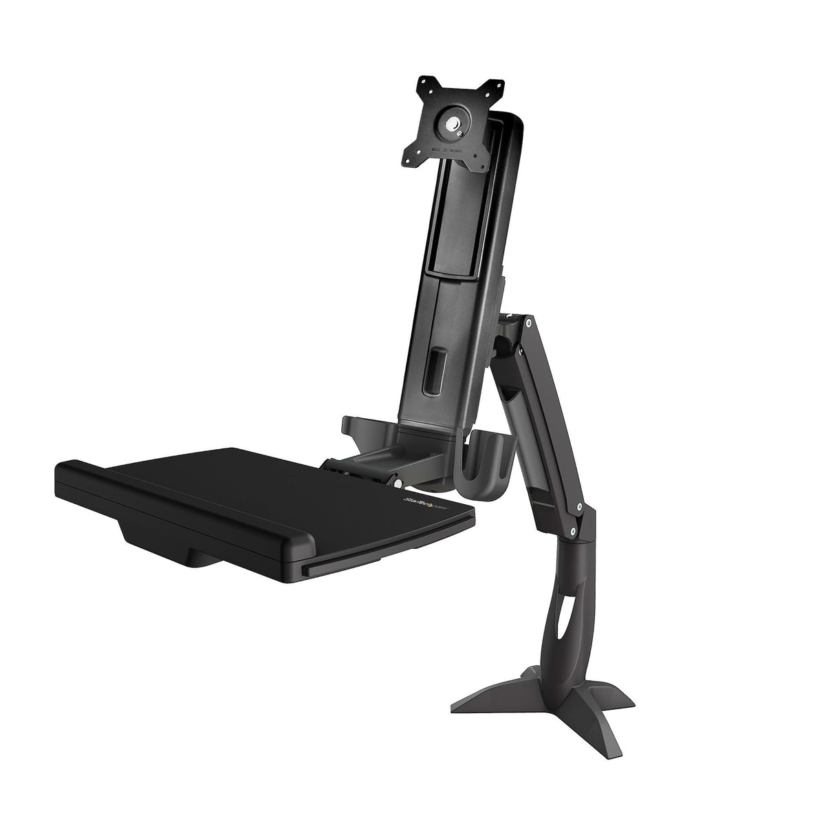 Startech.Com Brazo De Soporte De Pie Y Sentado Ajustable Vesa Para Monitores De Hasta 24 Pulgadas Con Soporte Para Teclado Y Ratón