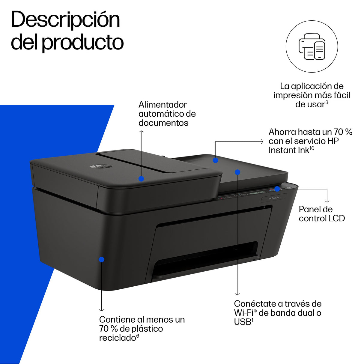 EAN 0198828789723 - HP DeskJet 4310 Inyección de tinta térmica A4 4800 x 1200 DPI 8,5 ppm Wifi imagen 3