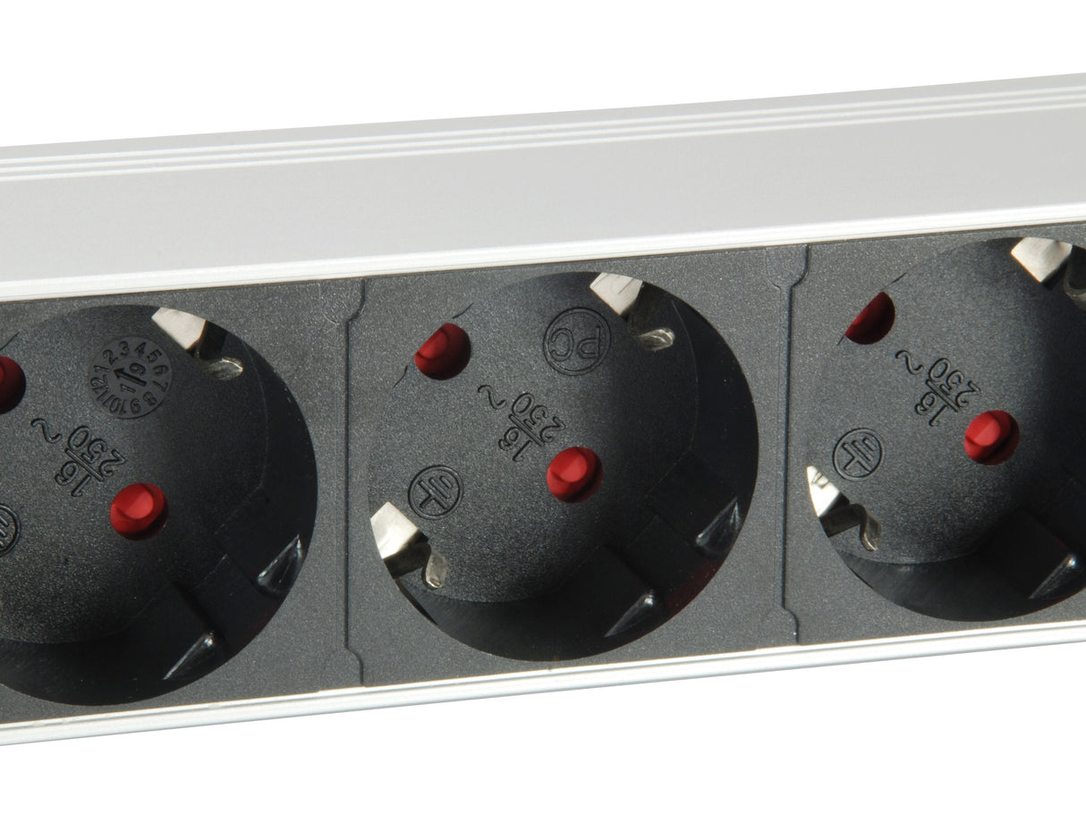 Regleta Alimentacion Rack 19 1u 7 Tomas Con Interruptor Y Protector Sobretension