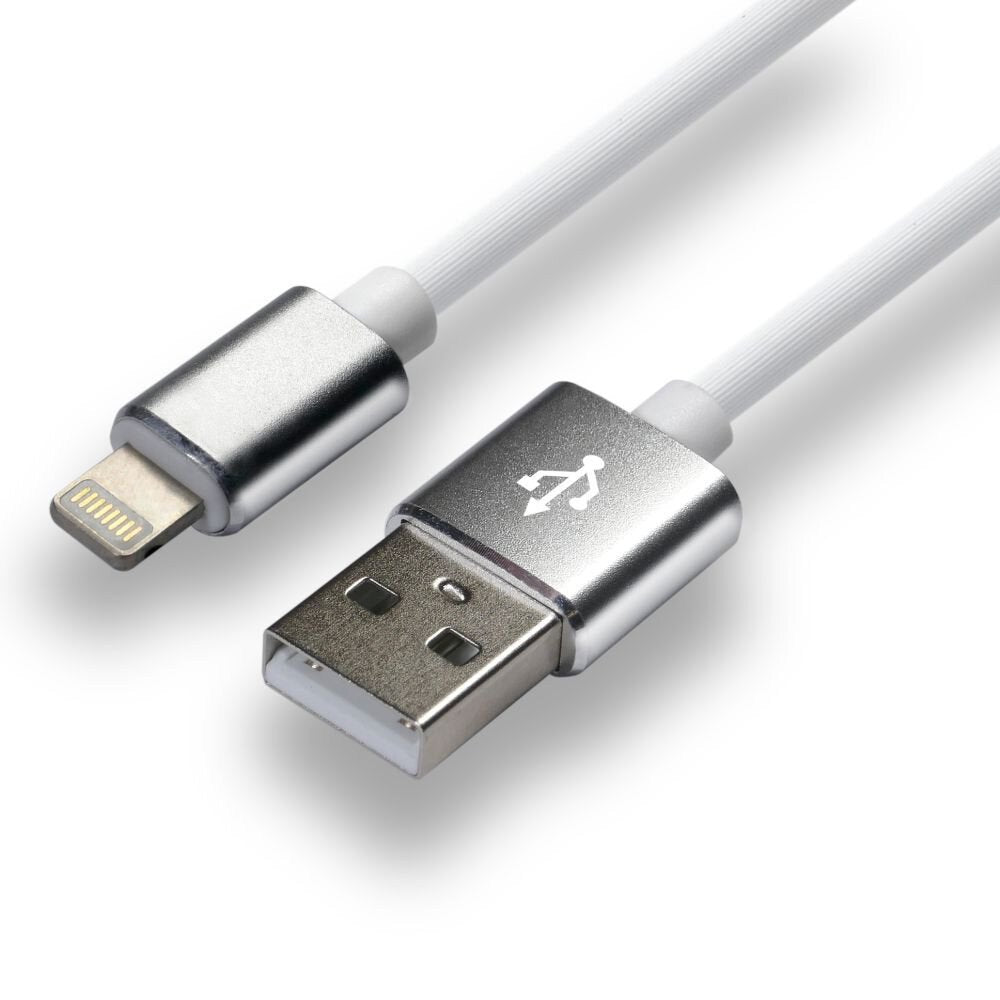 Cable Everactive Usb Lightning 1m - Blanco, Silicona, Soporte De Carga Rápida, 2,4a - Cbs-1iw