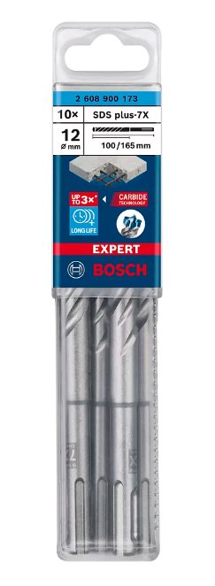 Bosch Taladro Percutor Experto Sds-Plus-7x, Ø 12 Mm, 10 Piezas 2608900173