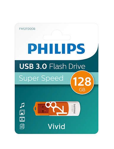 Pendrive Philips Usb-Stick 128gb 3.0 Usb Vivid Super Fast Brown