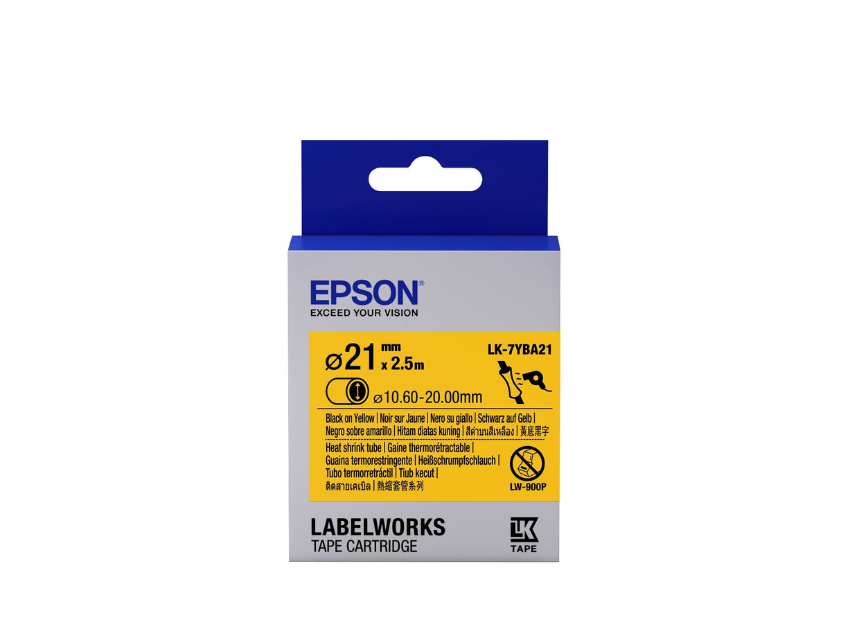 Epson Cinta Lk-7yba21 - Gaine Thermorétractable Hst Negro/Amarillo D21/2,5