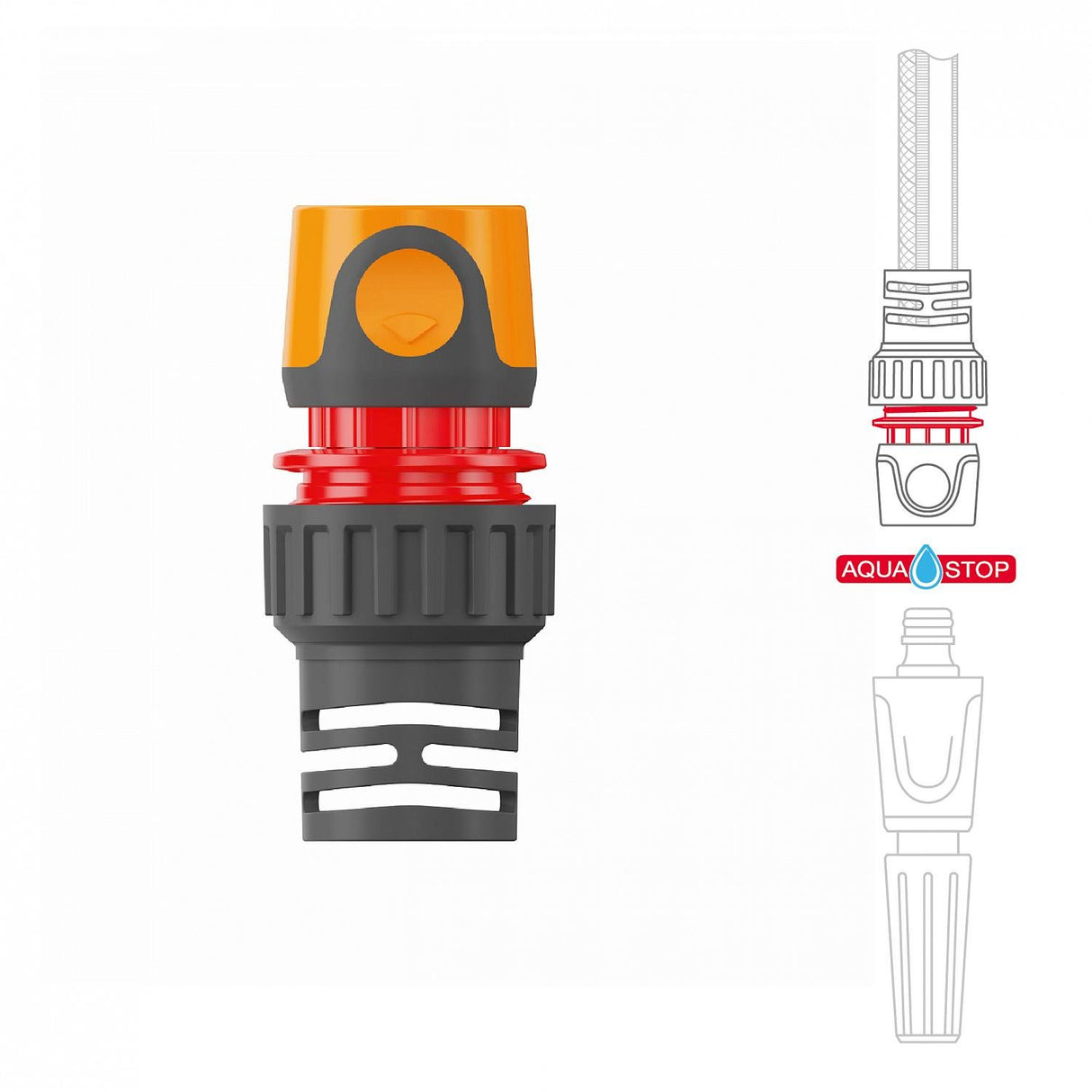 EAN 8800356874865 - Daewoo DWC2519 accesorio para manguera Conector de manguera Plástico Gris, Naranja 1 pieza(s) imagen 2