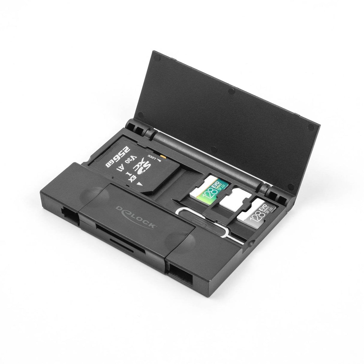 Delock Card Reader Usb 5 Gbps Usb Type-C Typ-A Für Sd Und Micro Sd Speicherkarten Mit Praktischem Speicherkarten Etui - Schwarz