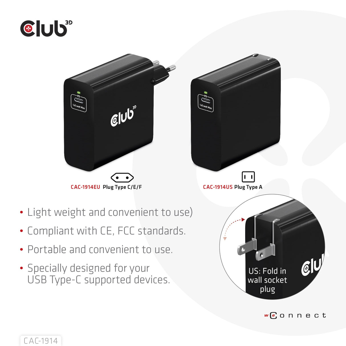 EAN 8719214472689 - CLUB3D CAC-1914 cargador de dispositivo móvil Monitor de vídeo para bebé, Barbero eléctrico, Videocámara imagen 9