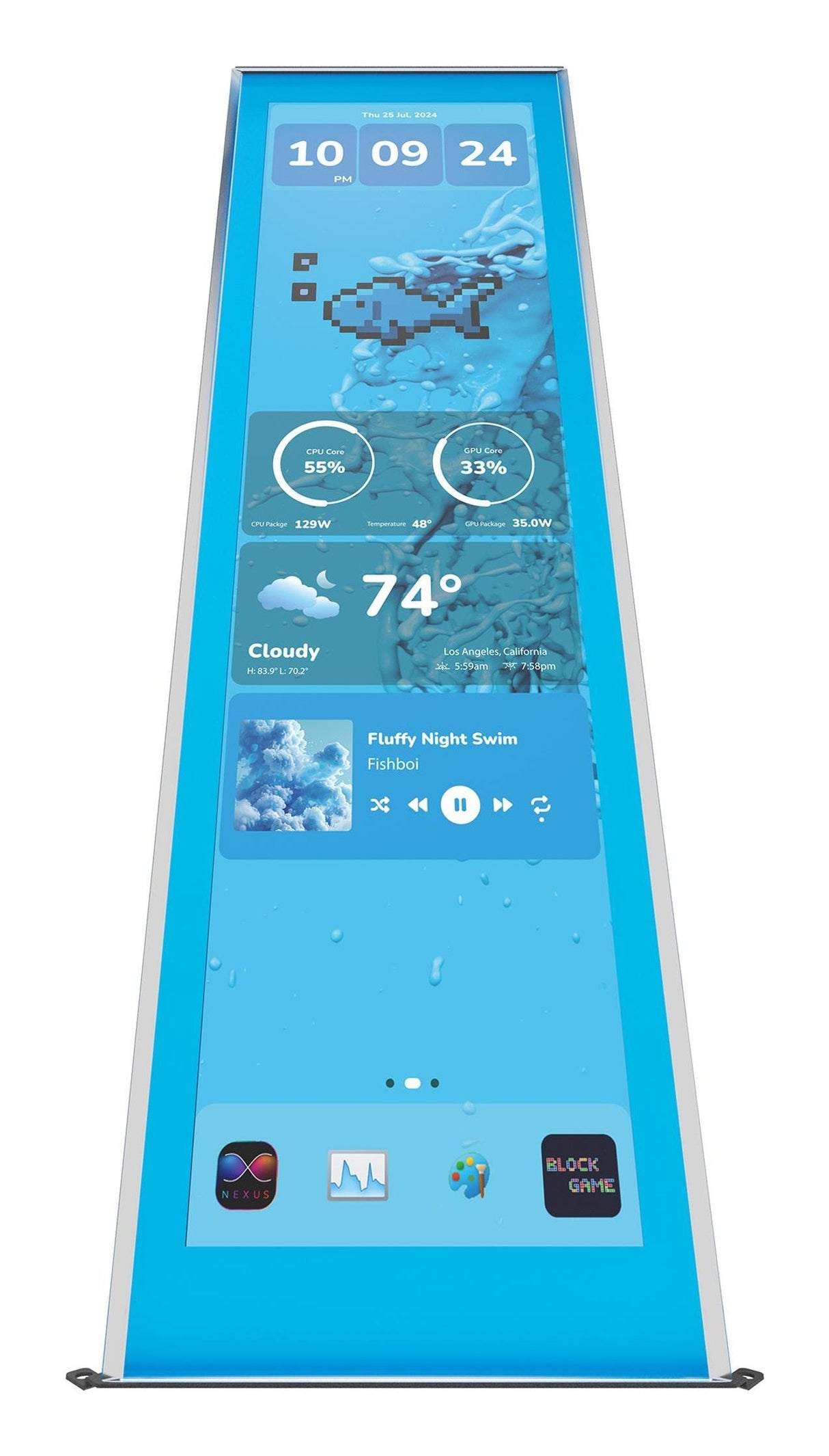 Hyte Y70 Actualización De Pantalla Táctil Blueberry Milk 36,8 Cm (14,5 Pulgadas), Azul, Pantalla Táctil De 14,5 Pulgadas Acc-Hyte-Lk-Y7tti-Bm