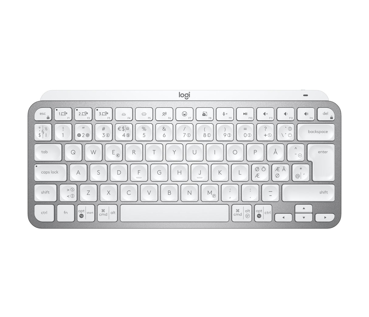 Logitech Mx Keys Mini For Business Teclado Oficina Rf Wireless + Bluetooth Qwerty Nórdico Aluminio, Blanco