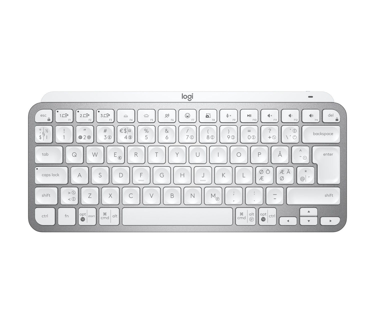 Logitech Mx Keys Mini For Business Teclado Oficina Rf Wireless + Bluetooth Qwerty Nórdico Aluminio, Blanco