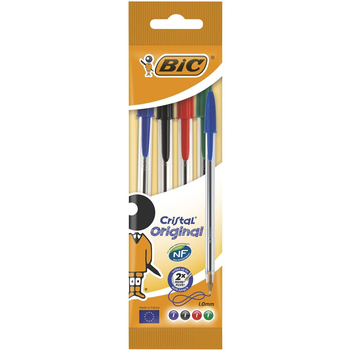 Bic Cristal Original Pack De 4 Boligrafos De Bola Colores Surtidos