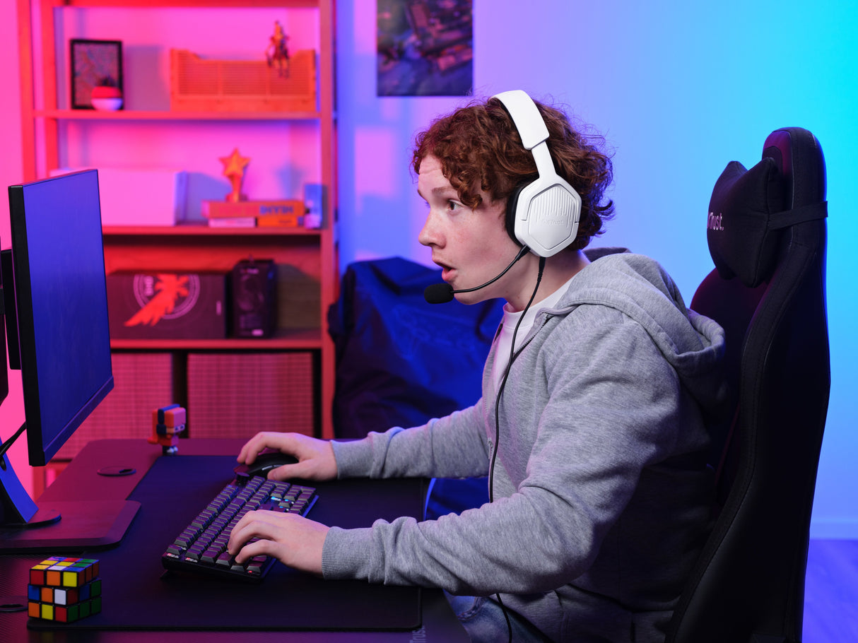 Auriculares Gaming Con Micrófono Trust Gaming Gxt 492w Carus Jack 3.5 Blancos