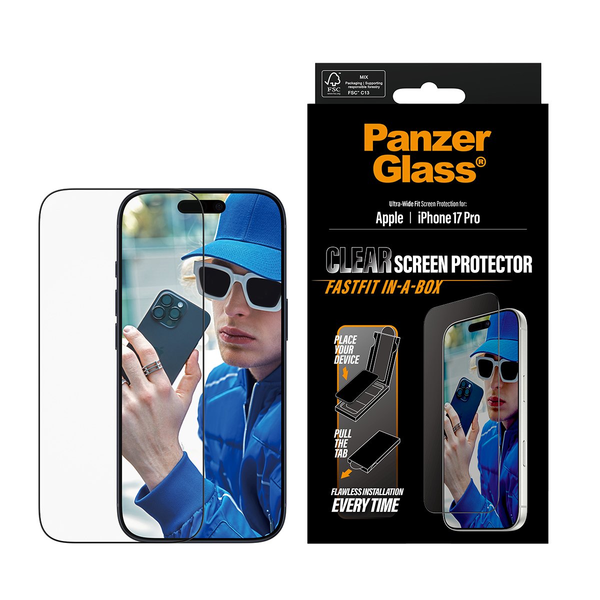 EAN 5715685026690 - PanzerGlass ® Screen Protector iPhone 17 Pro | Ultra-Wide Fit w. FASTFIT IN-A-BOX Protector de pantalla A imagen 2