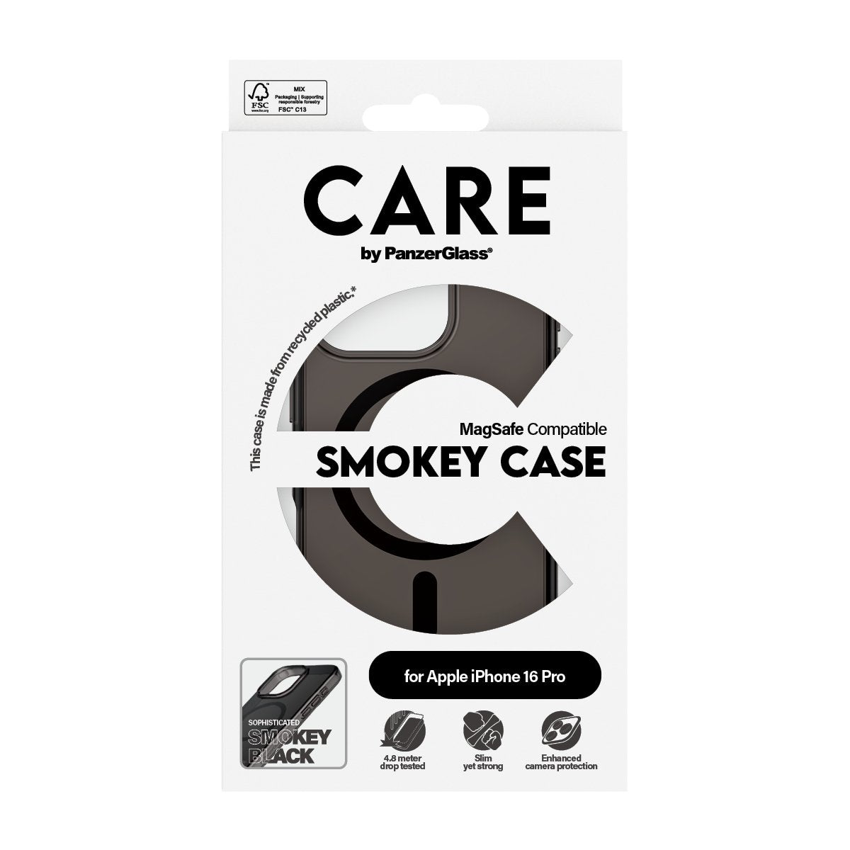 EAN 5715685004162 - PanzerGlass CARE™ by ® Urban Combat Case Smokey w. Black MagSafe iPhone 16 Pro funda para teléfono móvil imagen 3