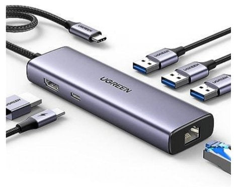 EAN 6941876215980 - Ugreen 15598 hub de interfaz USB 3.2 Gen 1 (3.1 Gen 1) Type-C 5000 Mbit/s Plata imagen 1