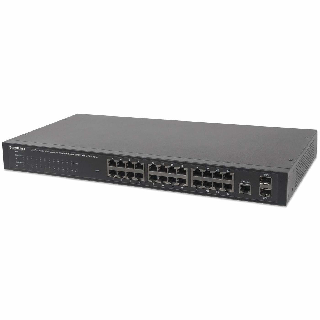 EAN 0766623560559 - Intellinet 560559 switch Gestionado Gigabit Ethernet (10/100/1000) Energía sobre Ethernet (PoE) Negro imagen 1