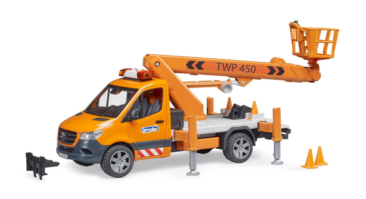 EAN 4001702026790 - BRUDER MB Sprinter w/Working Platform imagen 1