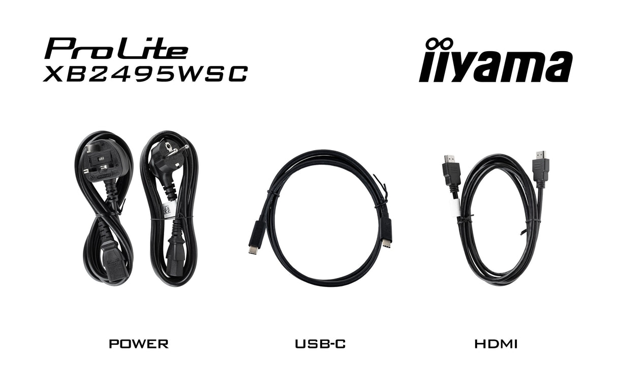 Iiyama Prolite Xb2495wsc-B1 61.1 Cm 24 Pulgadas), Negro (Mate), Wuxga, Ips, Hdmi, Usb-C, Usb-Hub, 100hz Panel) Xb2495wsc-B1