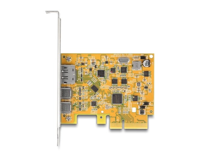 Delock 90161 Tarjeta Pci Express X4 A 1 X Usb Type-C 10 Gbps Externo Hembra + 1 X Usb Type-C 10 Gbps Externo (Modo Dp Alt) Hembra