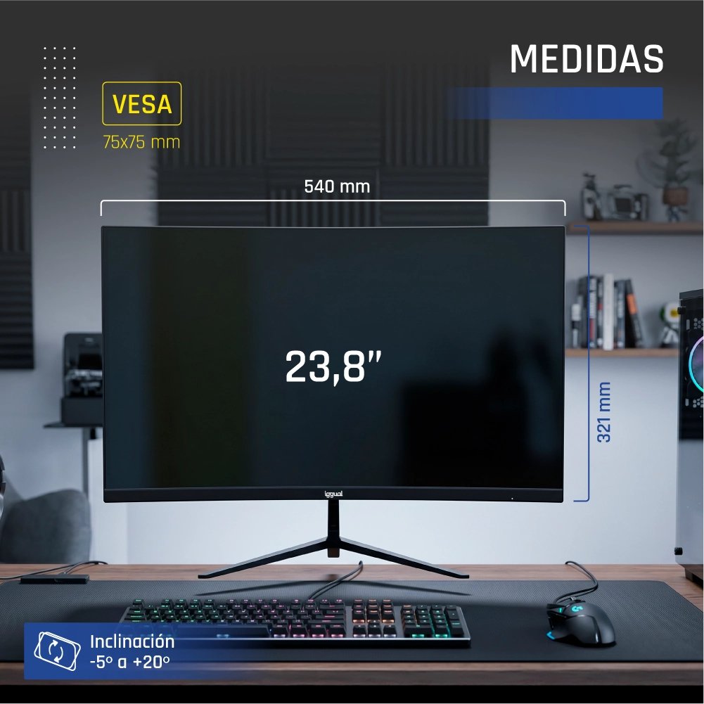 EAN 8435364319413 - iggual ML24S pantalla para PC 60,5 cm (23.8") 1920 x 1080 Pixeles Full HD LED Negro imagen 11