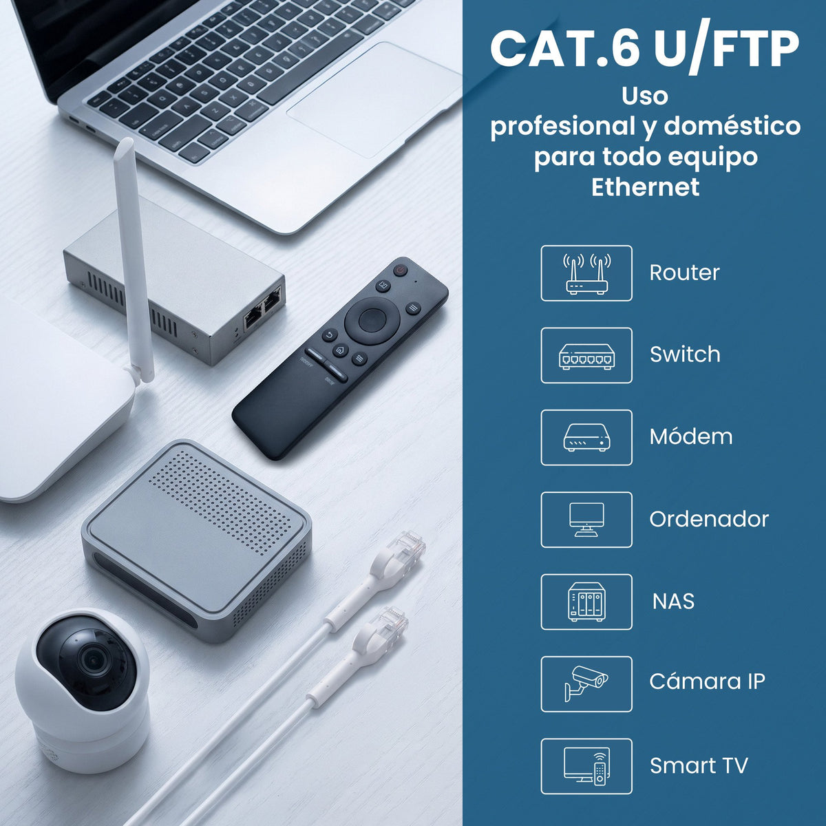 EAN 5906168638954 - Extralink Kat.6 U/FTP 10m 1Gbps Biały | Patchcord LAN | Miedź Kabel sieciowy skrętka, łamana końcówka (EX imagen 17