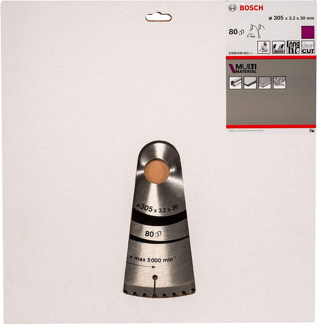 EAN 3165140317504 - Bosch 2608640452 hoja de sierra circular 30,5 cm 1 pieza(s) imagen 1