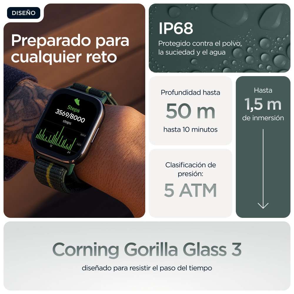 EAN 0840023294563 - Motorola moto watch fit 4,83 cm (1.9") OLED 44.5 mm Digital Pantalla táctil Verde, Gris GPS (satélite) imagen 12