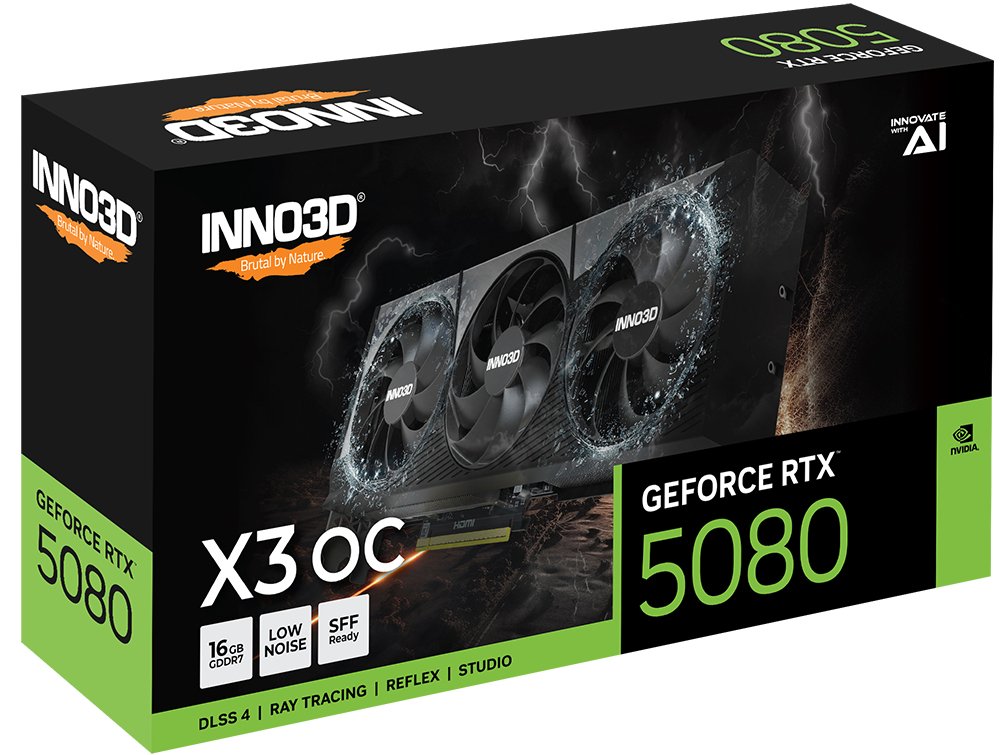 EAN 8886307700186 - INNO3D GeForce RTX 5080 X3 OS NVIDIA 16 GB GDDR7 imagen 2