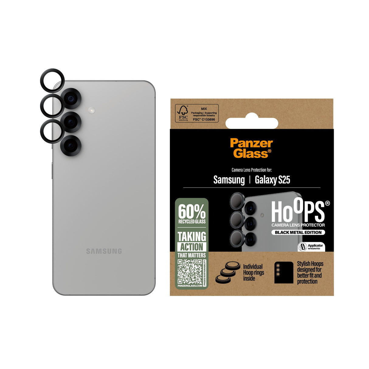 EAN 5715685017063 - PanzerGlass ® Hoops® Camera Lens Protector Black Samsung Galaxy S25 Protector de pantalla 1 pieza(s) imagen 2