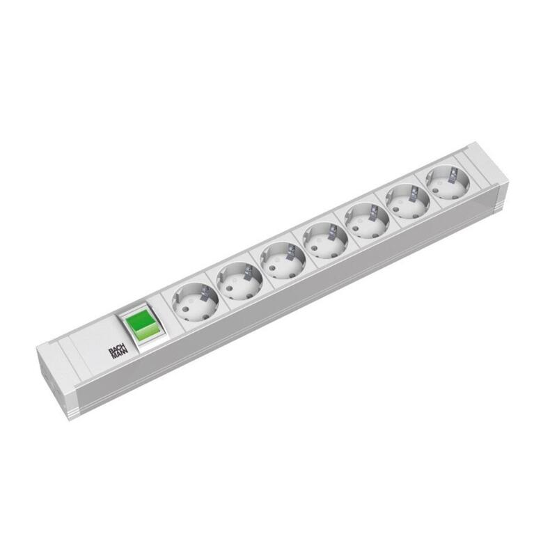 Bachmann 19"-Regleta Pvc 1,5he, 7 Tomas 2,0m, Con Interruptor