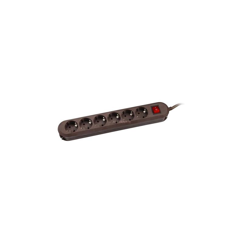 Bachmann 381.450k Base Múltiple 1,5 M 6 Salidas Ac Marrón, Regleta Marrón, 1,5 M, 6 Salidas Ac, Tipo F, Marrón, De Plástico, 230 V