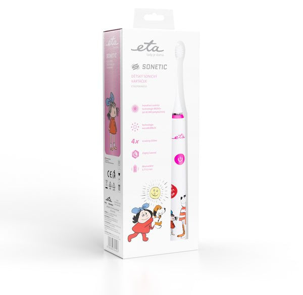 Eta Eta070690010 Cepillo Dental Sonetic Kids 4 Modos 2 Cabezales Incluidos Rosa Blanco