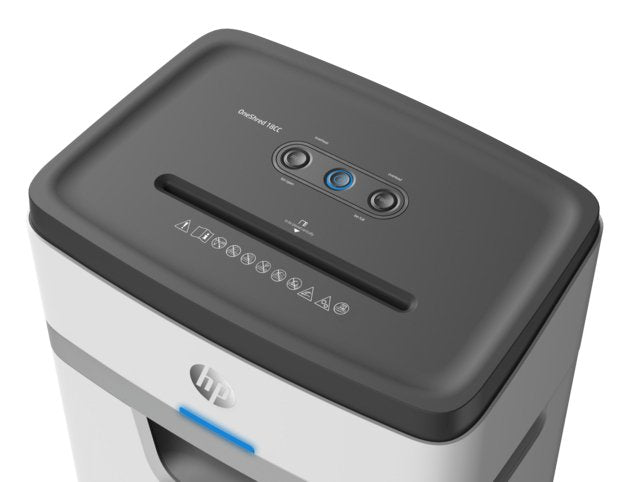 Destructora De Tiras Hp Oneshred 18cc, 18 Hojas, Cesta De 25 L, Tritura Tarjetas De Crédito, Grapas Y Clips