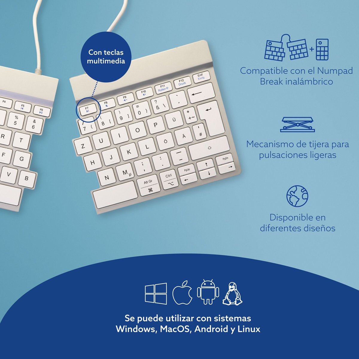EAN 8719274491873 - R-Go Tools RGOSBDEWLWH teclado Oficina Alemán imagen 14
