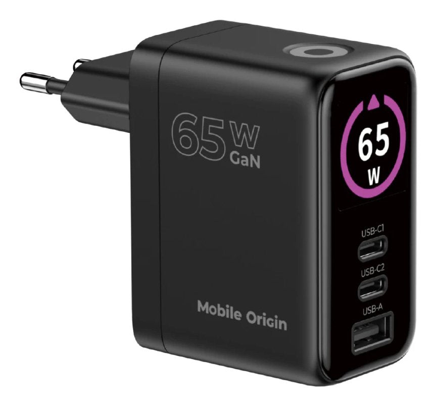 Mobile Origin 65w Gan Charger Pw20 2x Usb-C + Usb-A