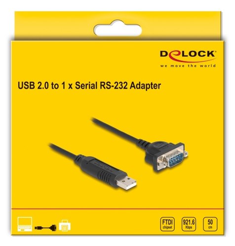 EAN 4043619664702 - DeLOCK 66470 cable de serie Negro 0,5 m USB tipo A RS-232 imagen 3
