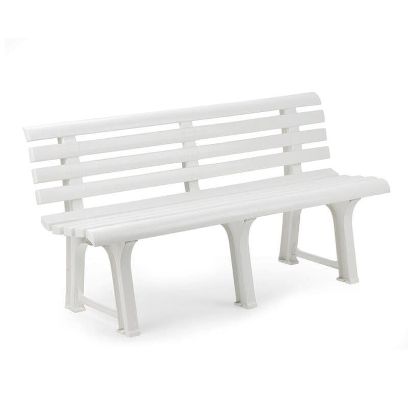 Banco De Jardin Color: Blanco 145x49x74cm Modelo: Orchidea Ipae Progarden