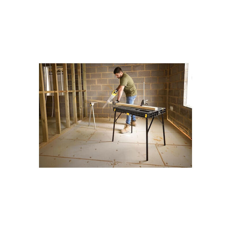 Banco De Trabajo Portátil Stanley Essential Negro, Soporta Hasta 320 Kg