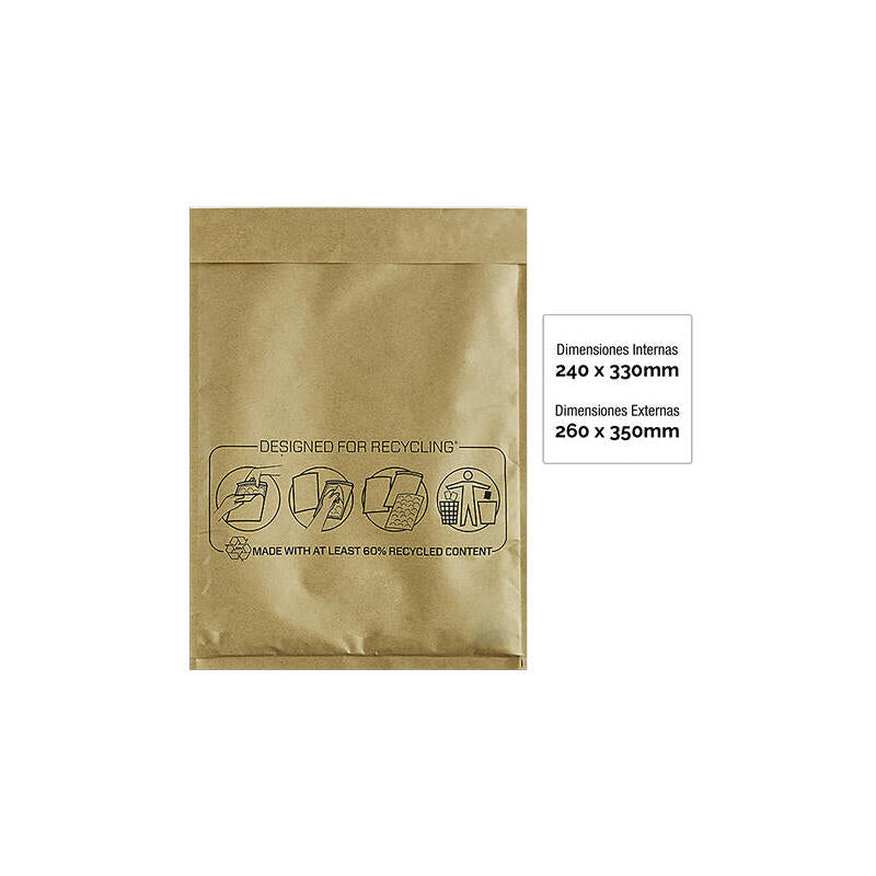 Bankers Box Pack De 50 Bolsas De Burbujas Acolchada - Medida 240x330mm - Burbujas Internas Para Amortiguacion - Ideal