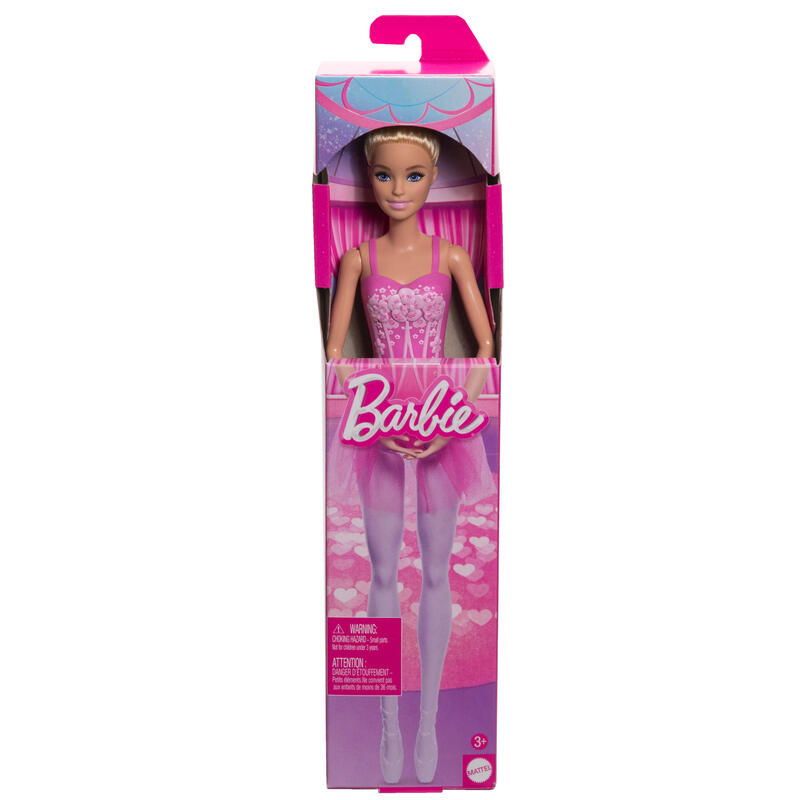 Barbie Muñeca Bailarina De Ballet Rubia Articulada Con Tutú Rosa Y Moño (Mattel Hrg34)