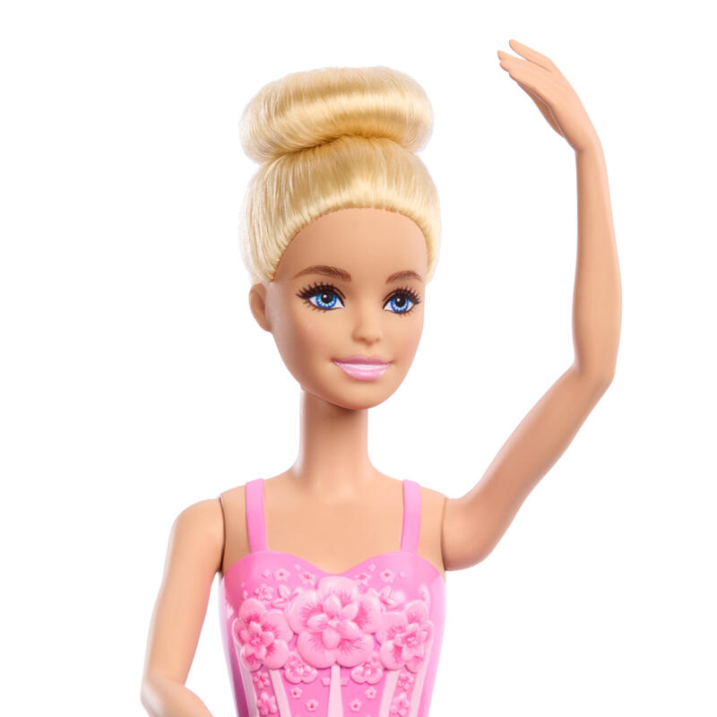 Barbie Muñeca Bailarina De Ballet Rubia Articulada Con Tutú Rosa Y Moño (Mattel Hrg34)